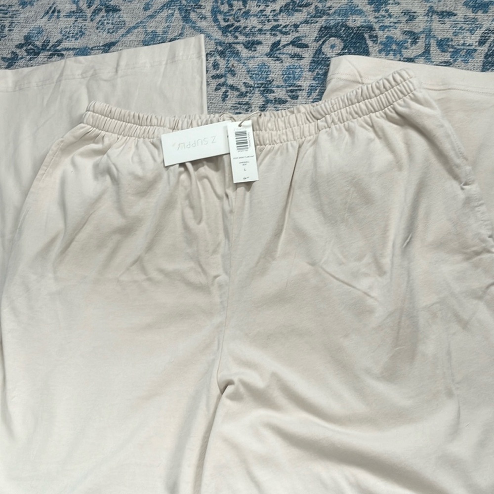 NWT Z supply sandshell jersey flare pant size L